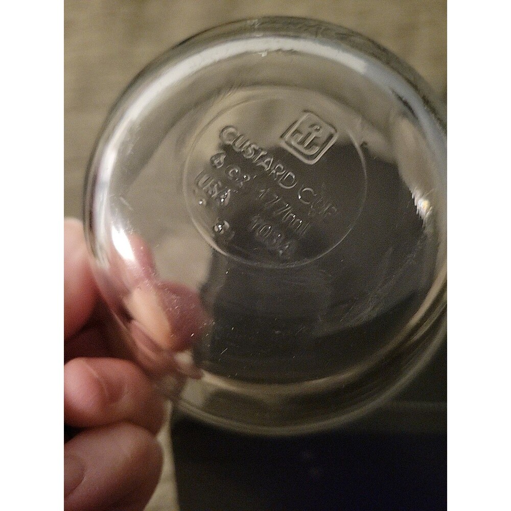 Vtg Anchor Hocking 6-Ounce Glass Custard Cups, Set of 3 Dessert Ramekin USA